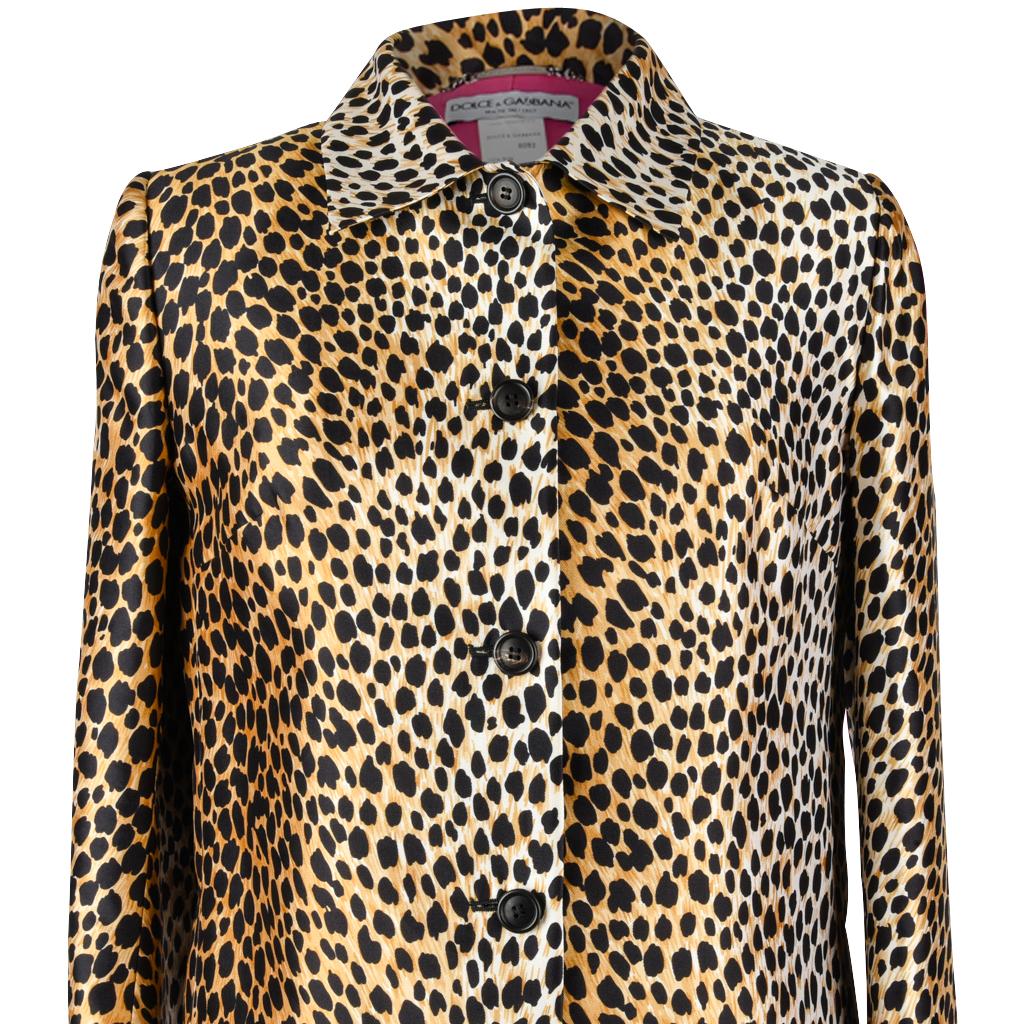 Dolce&Gabbana Coat Cheetah Print Spring Jacket 40 / 6 Mint In Excellent Condition In Miami, FL