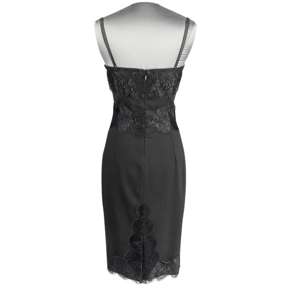 Dolce&Gabbana Cocktail / Dinner Sheath Dress Black w/ Lace Built in Bra 40 / 6 For Sale 4