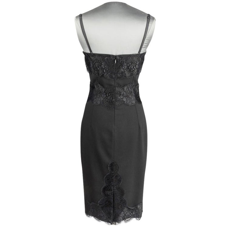 Dolce&Gabbana Cocktail / Dinner Sheath Dress Black w/ Lace Built in Bra 40  / 6 For Sale at 1stDibs | built in bra dress, black dress with built in bra,  party dress with built in bra