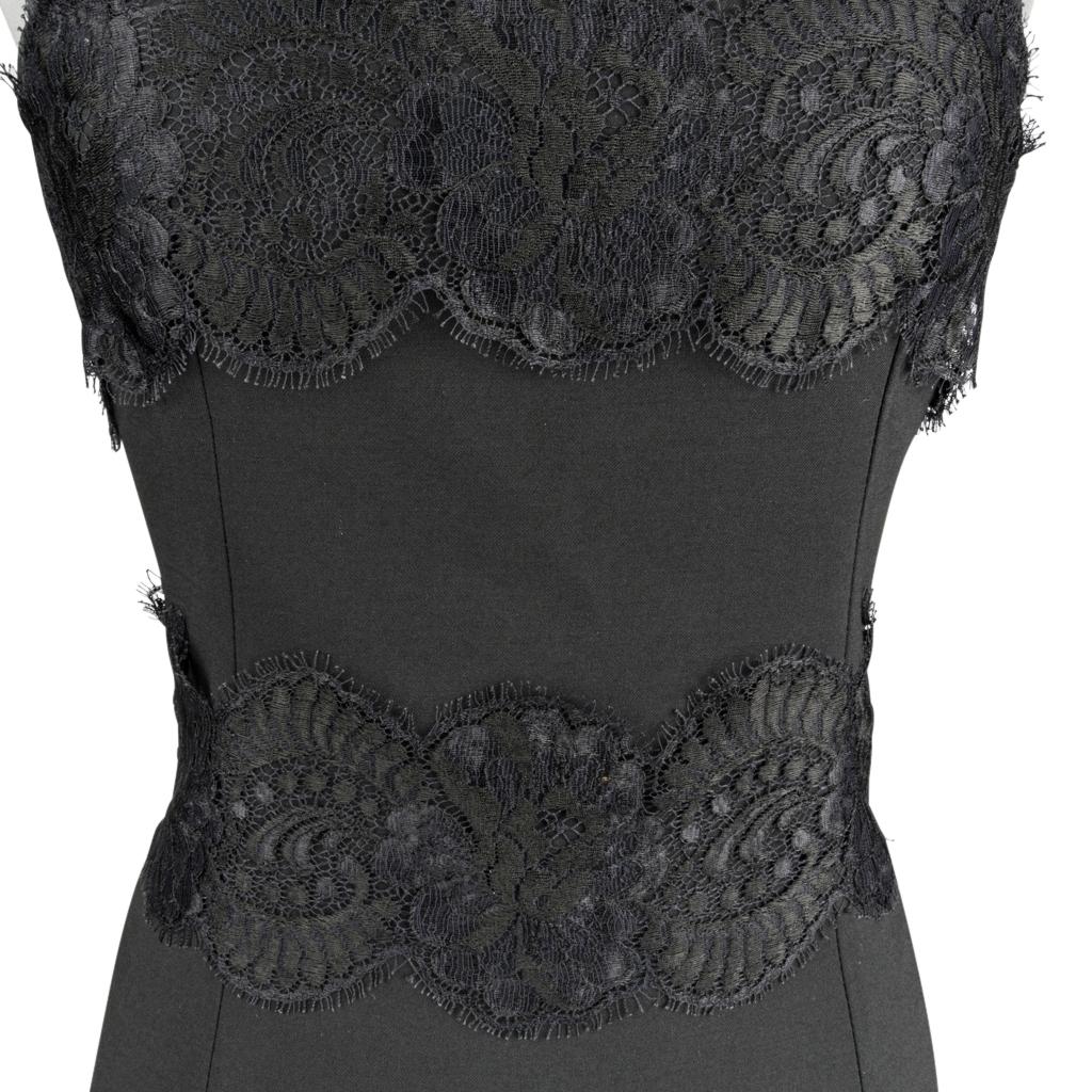 Women's Dolce&Gabbana Cocktail / Dinner Sheath Dress Black w/ Lace Built in Bra 40 / 6 For Sale