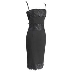 Dolce&Gabbana Cocktail / Dinner Sheath Dress Black w/ Lace Built in Bra 40 / 6