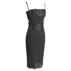 Dolce&Gabbana Cocktail / Dinner Etuikleid Schwarz mit Spitze im BH 40 / 6