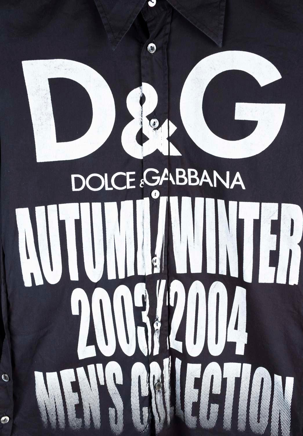 Dolce&Gabbana D&G Men Shirt Runway Vintage Size 30/44 (S/M) In Good Condition For Sale In Kaunas, LT