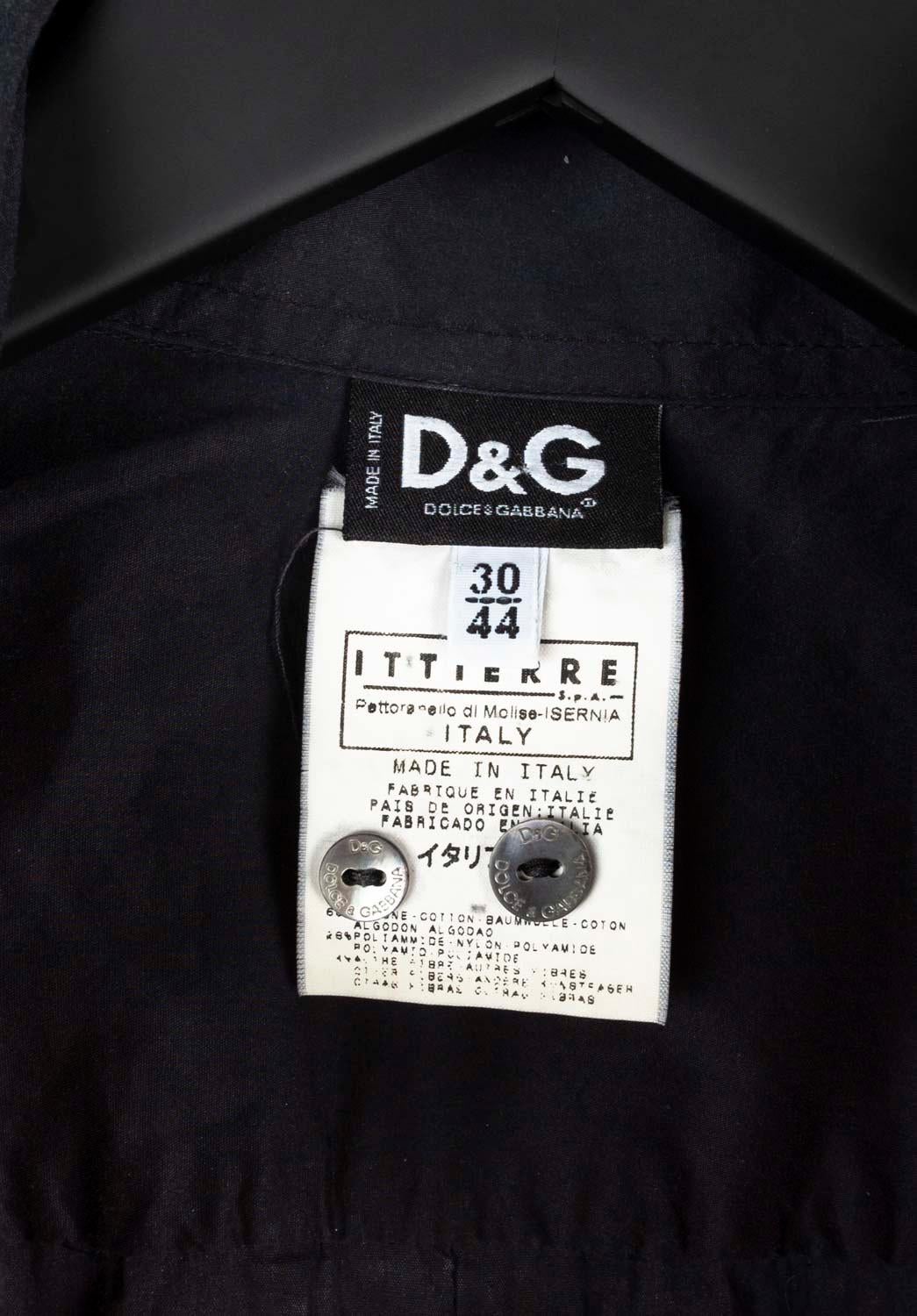 Dolce&Gabbana D&G Men Shirt Runway Vintage Size 30/44 (S/M) For Sale 2