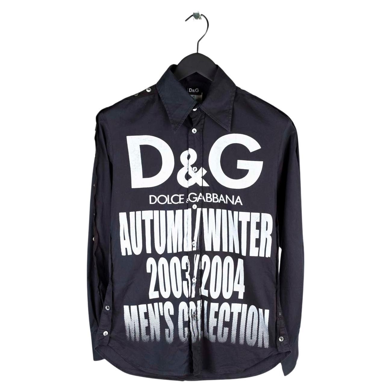 Dolce&Gabbana D&G Men Shirt Runway Vintage Size 30/44 (S/M) For Sale