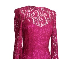 Dolce&Gabbana Dress Hot Magenta Pink Lace  42 / 6  nwt