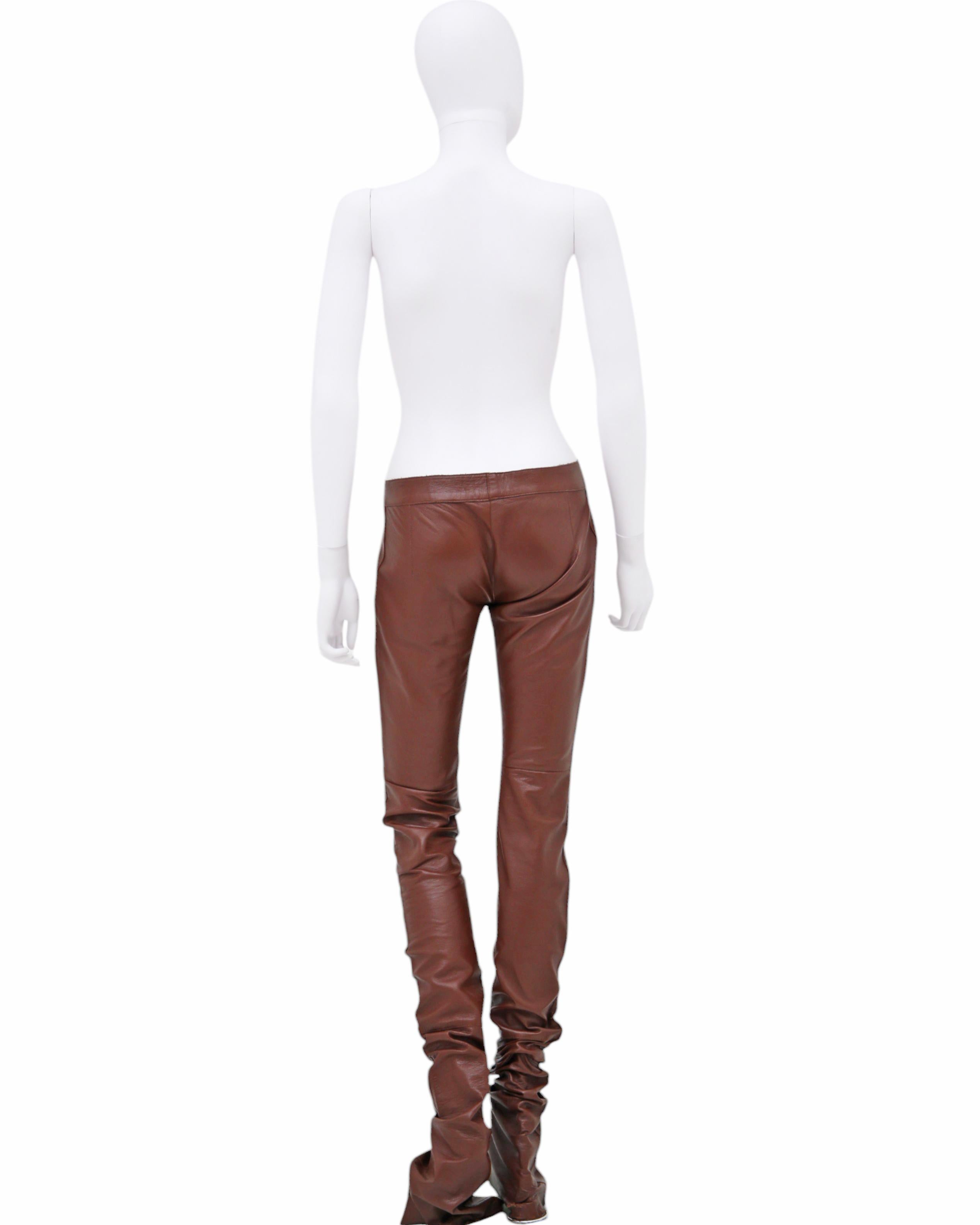 Dolce&Gabbana F/W 2001 Lambskin Leather Bootcut Pants In condizioni buone in vendita a Caserta, IT