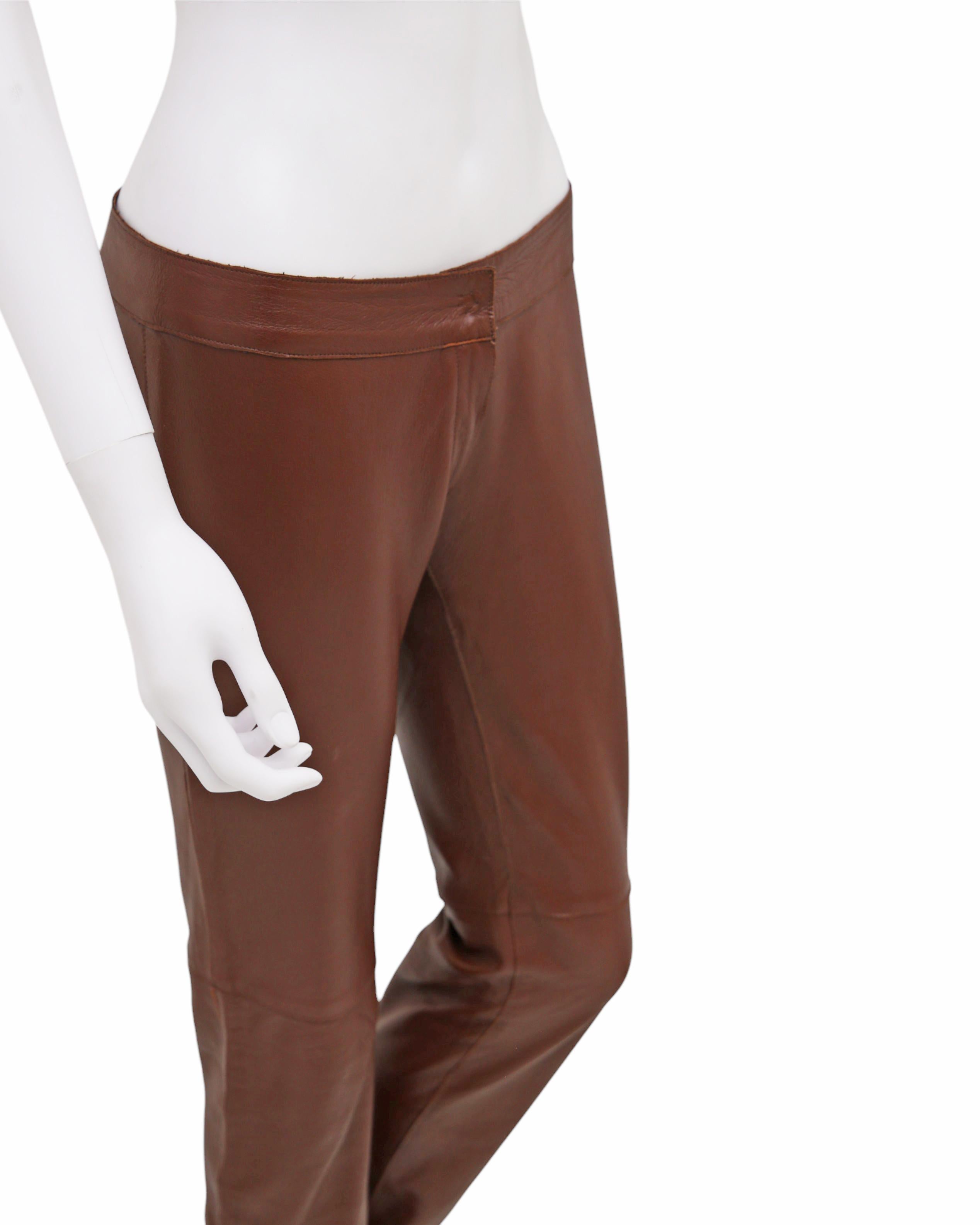 Dolce&Gabbana F/W 2001 Lambskin Leather Bootcut Pants in vendita 1