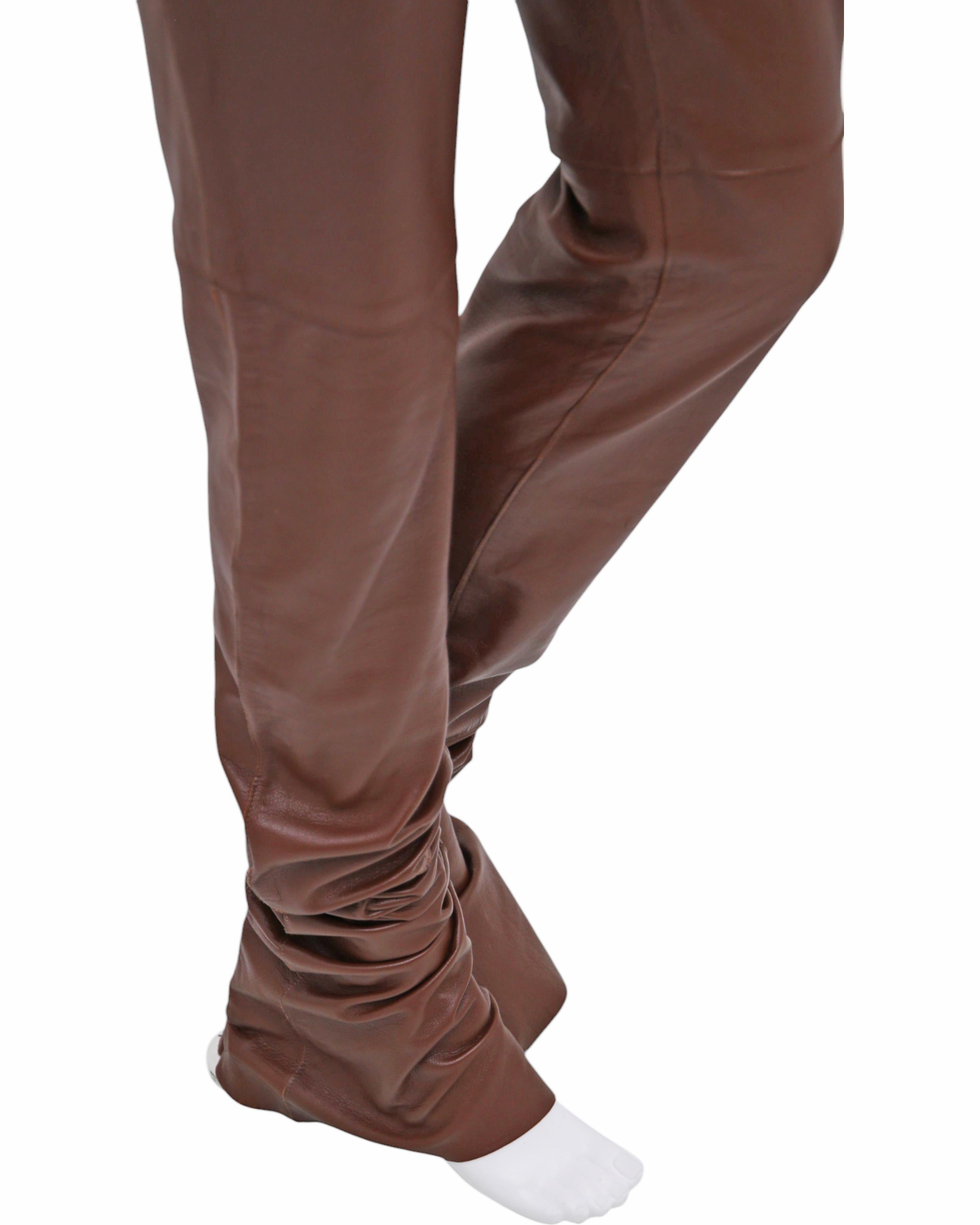 Dolce&Gabbana F/W 2001 Lambskin Leather Bootcut Pants in vendita 2