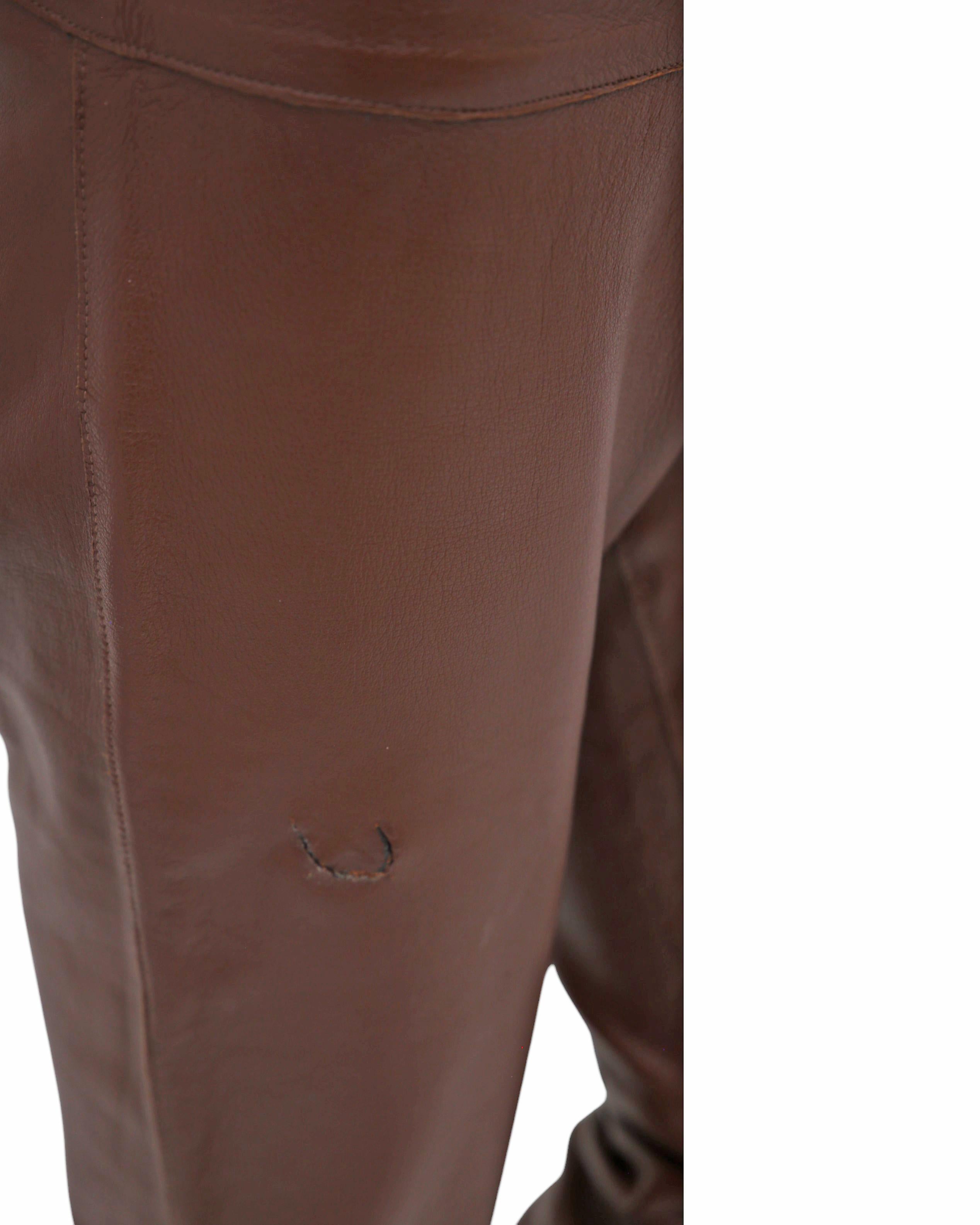 Dolce&Gabbana F/W 2001 Lambskin Leather Bootcut Pants in vendita 4