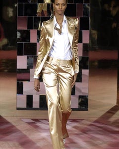 Dolce&Gabbana F/W 2004 White Cotton Set Blazer and Pants