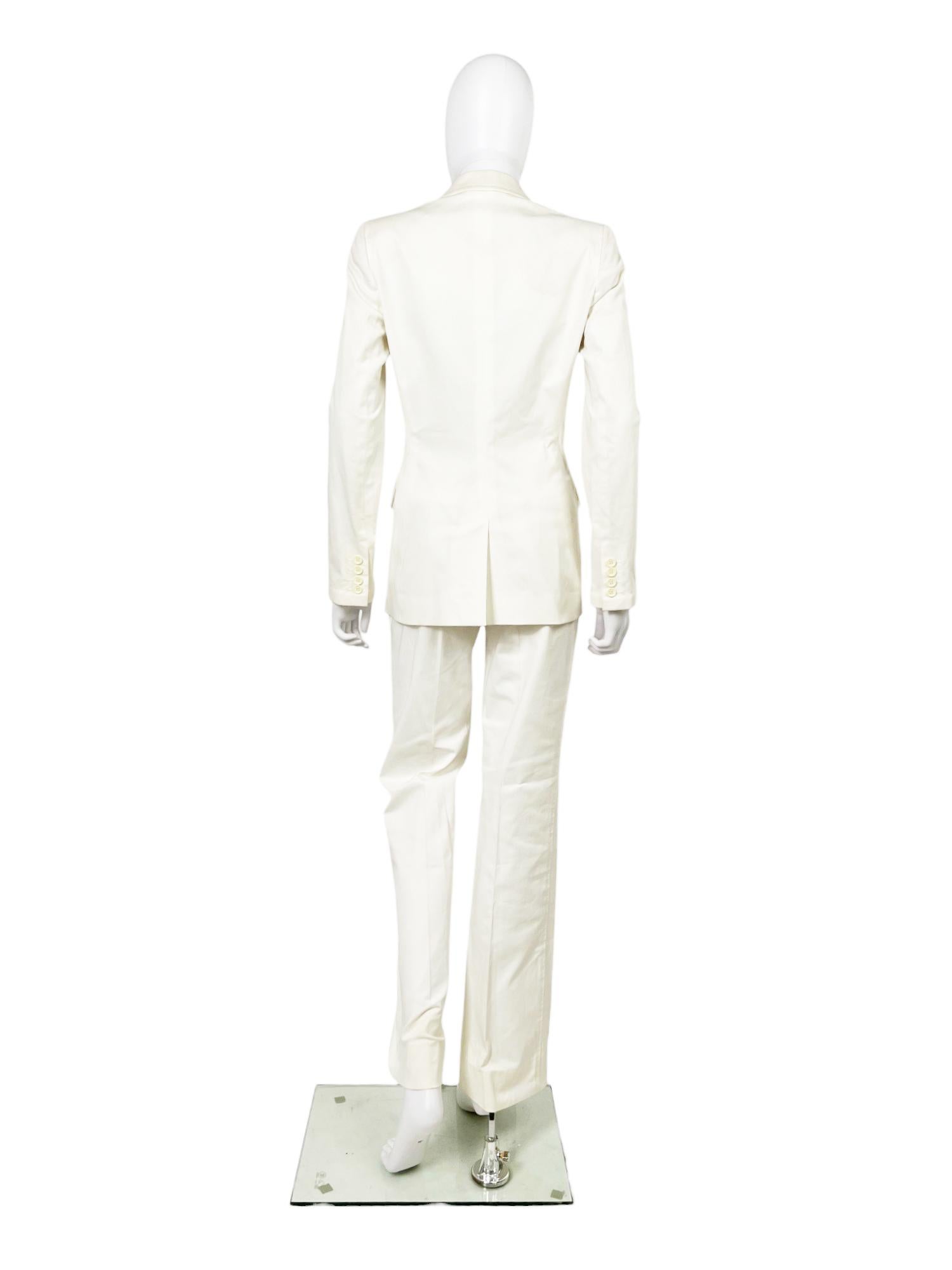 Dolce&Gabbana F/W 2004 Conjunto Blanco Algodón Blazer y Pantalones en Excelente estado para la venta en Caserta, IT