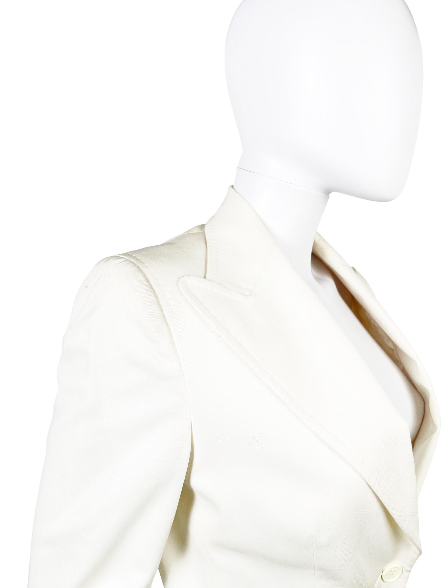 Dolce&Gabbana F/W 2004 Conjunto Blanco Algodón Blazer y Pantalones en venta 1