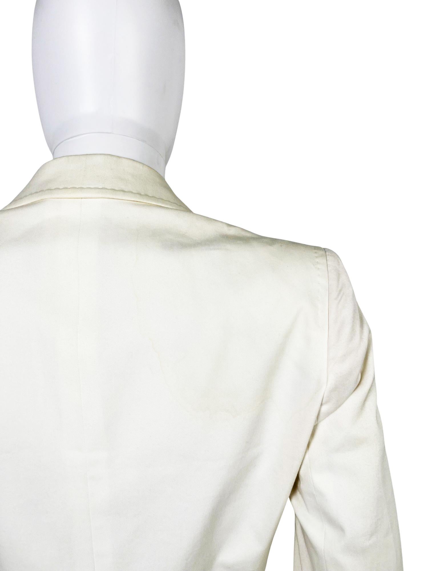 Dolce&Gabbana F/W 2004 Conjunto Blanco Algodón Blazer y Pantalones en venta 4