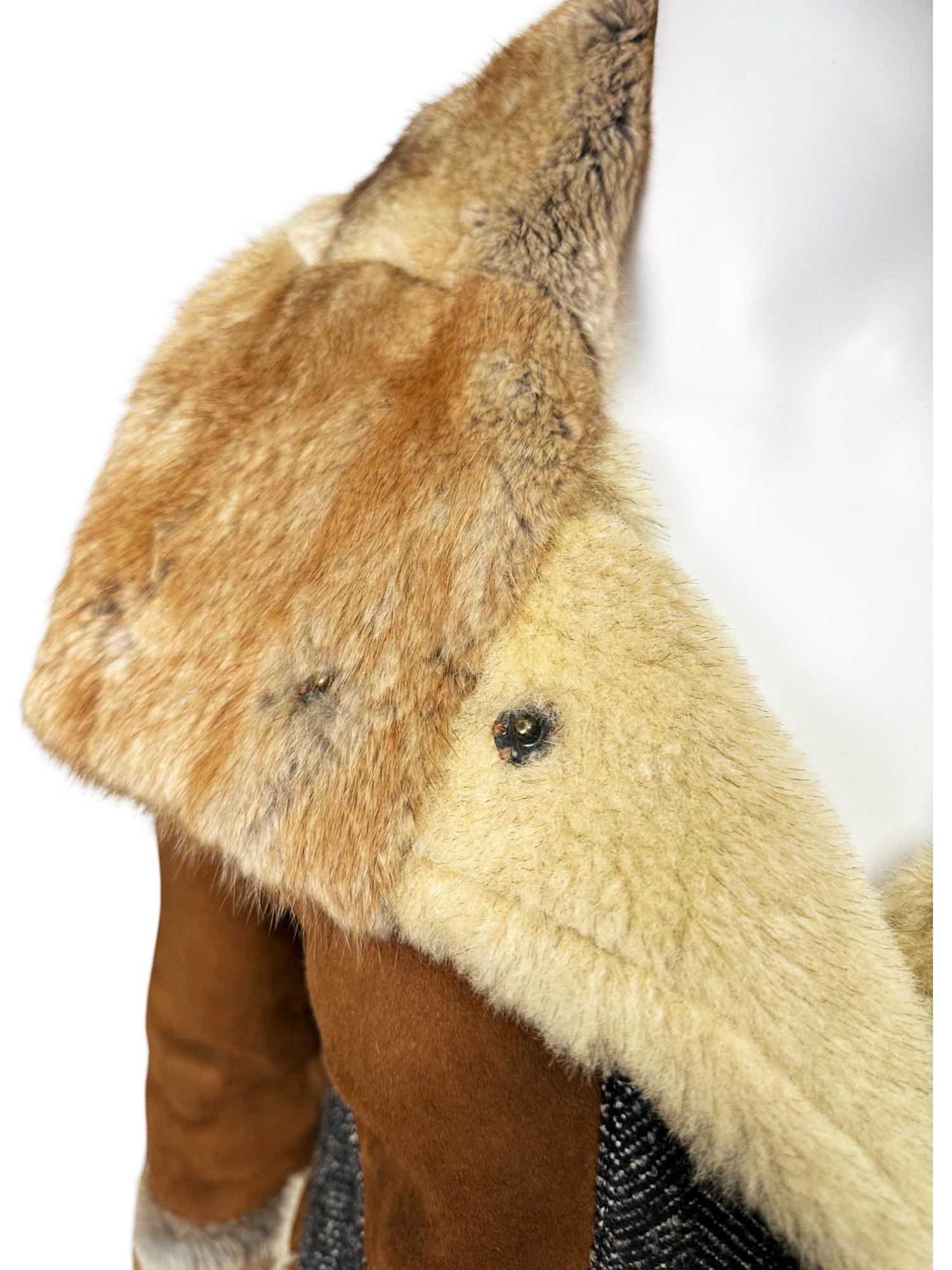 Dolce&Gabbana F/W 2005 Brown Lambskin Crocodile Leather Fur Coat en venta 12