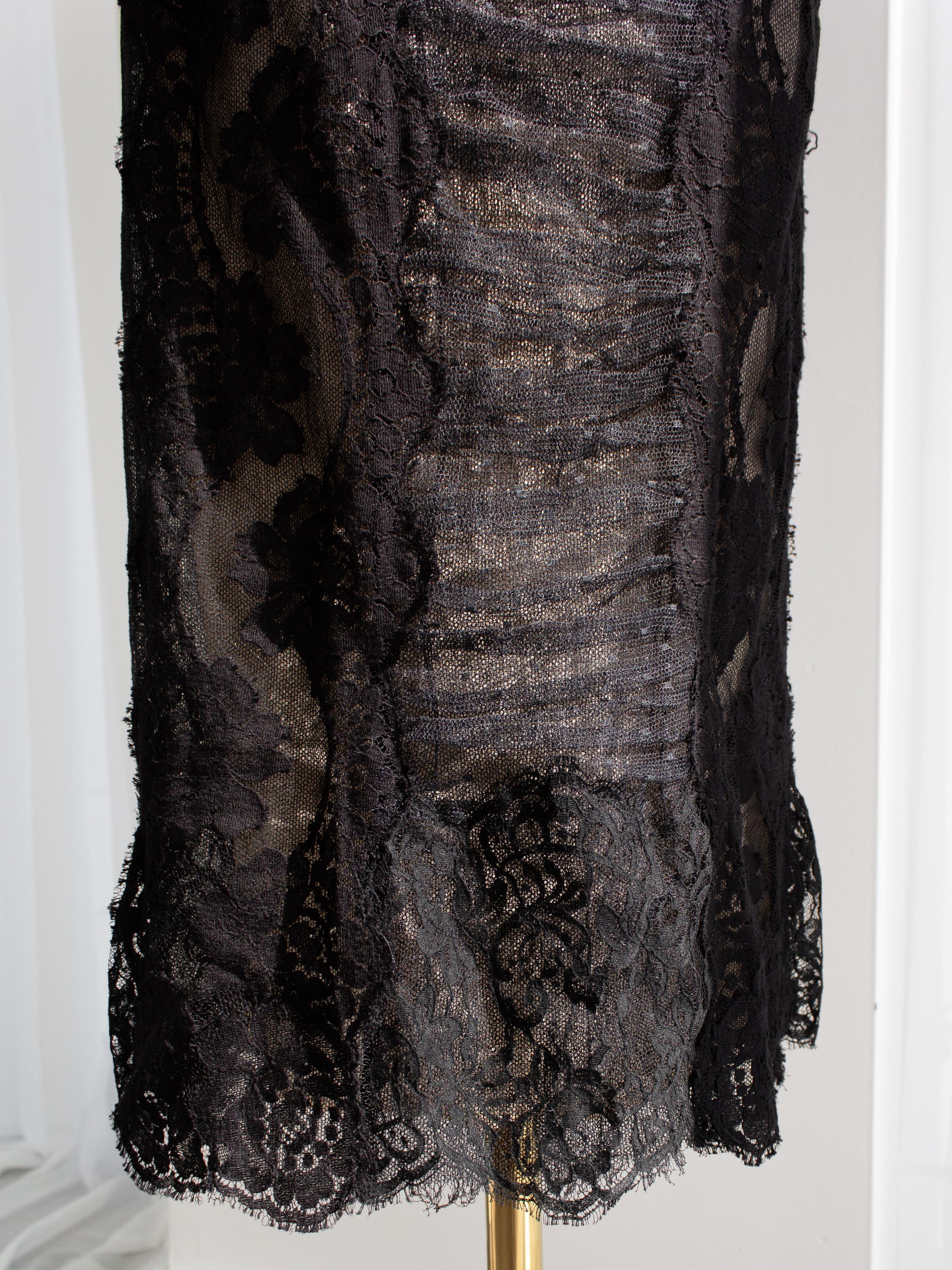 Dolce&Gabbana F/W 2009 Black Lace Tulle Swiss Dot Midi Dress 14