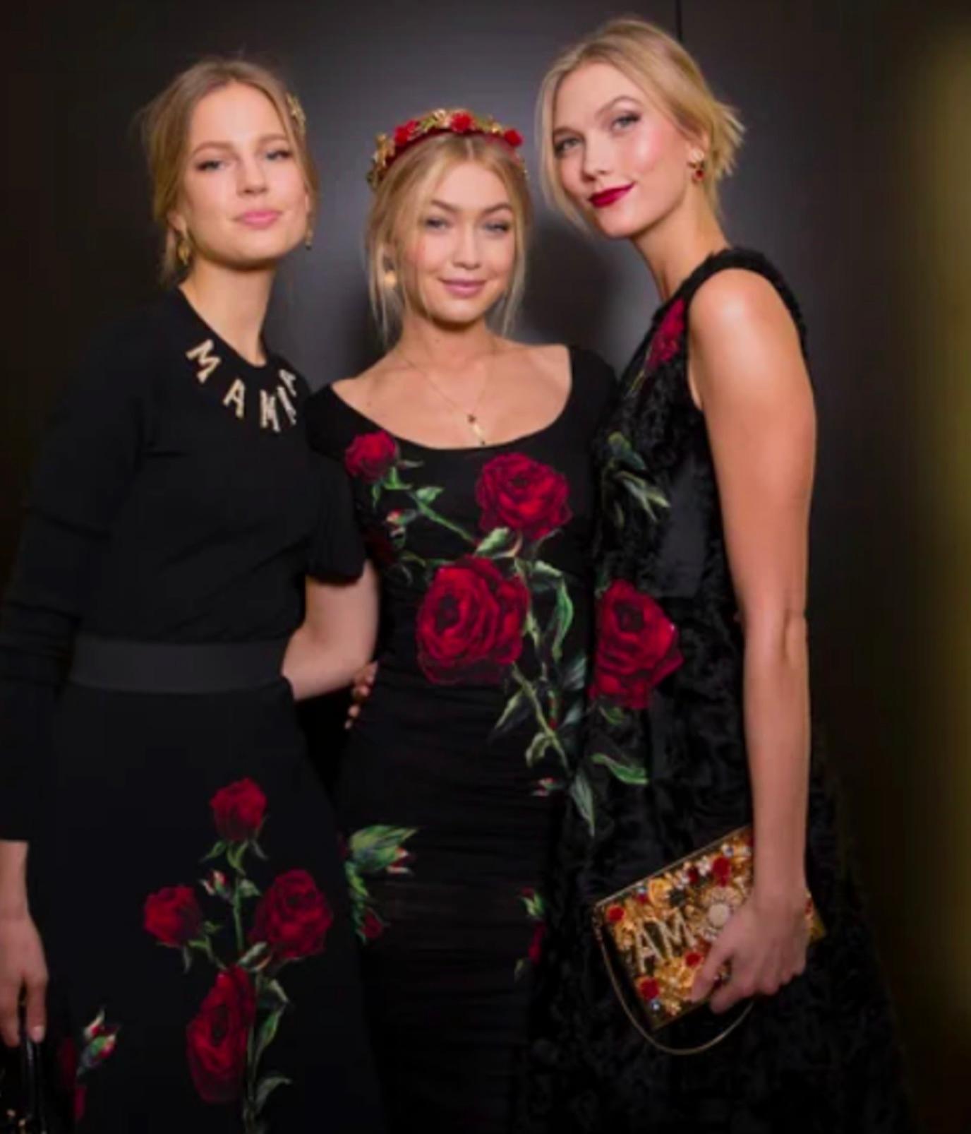 Dolce&Gabbana F/W 2015 Black Red Rose Embroidered Tulle Ruched Gown Dress 14