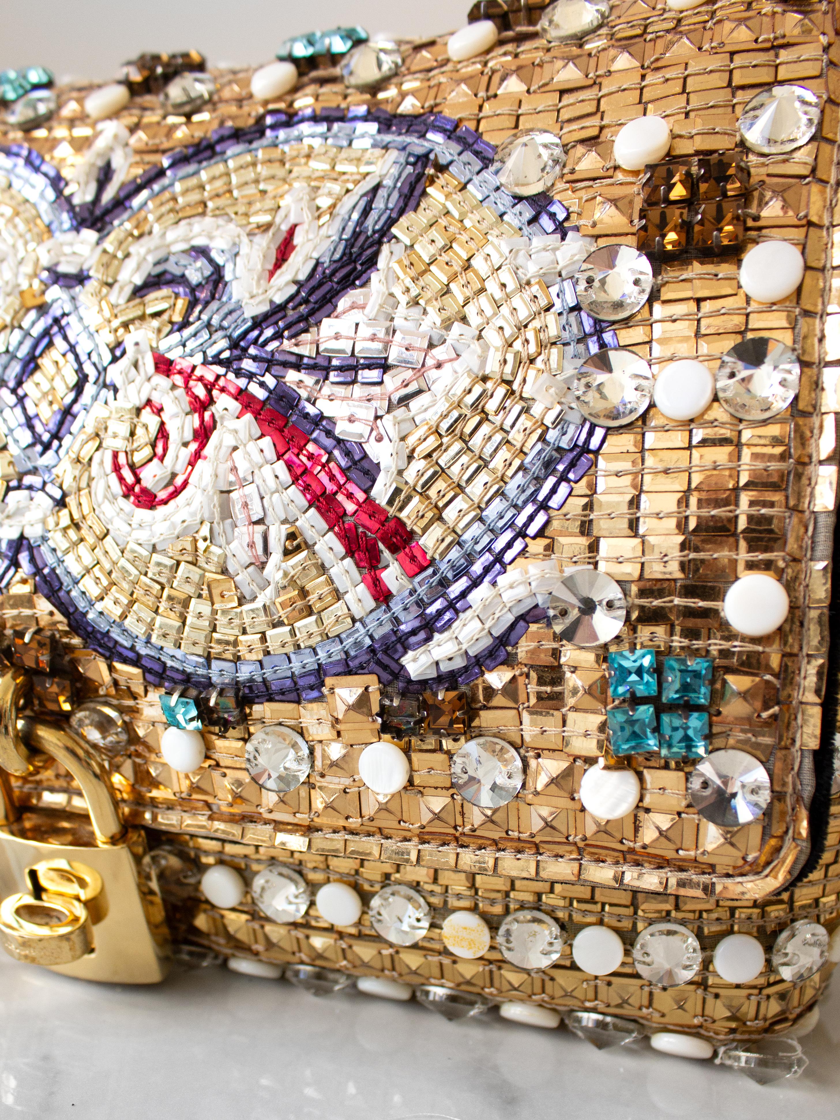 Dolce&Gabbana Fall/Winter 2013 Byzantine Mosaic Embellished Gold Multicolor Bag 7