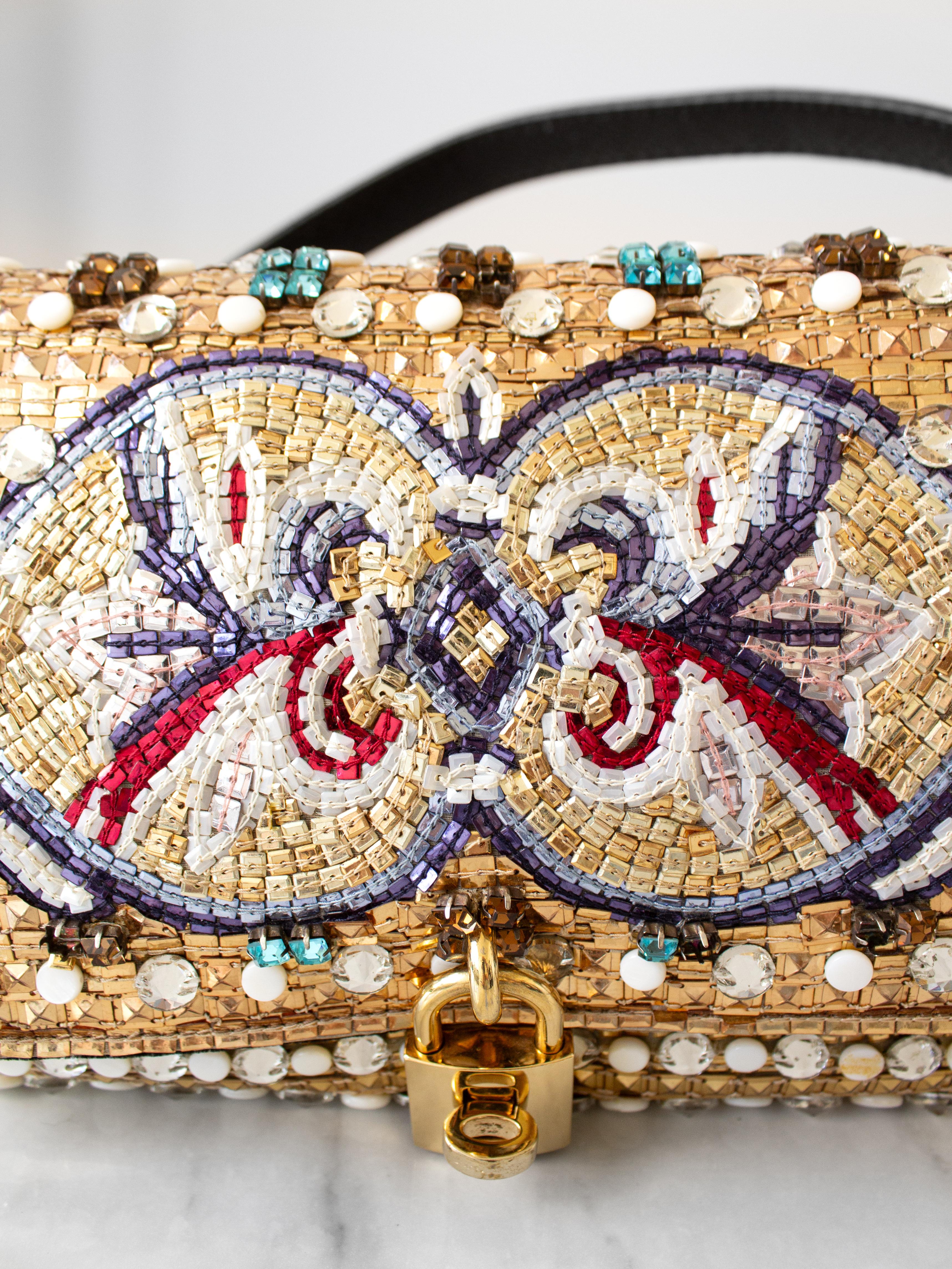 Dolce&Gabbana Fall/Winter 2013 Byzantine Mosaic Embellished Gold Multicolor Bag 5