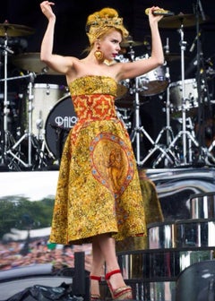 Dolce&Gabbana Fall/Winter 2013 Byzantine Mosaic Gold Red Cross Lion Dress