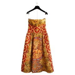 Dolce&Gabbana Fall/Winter 2013 Byzantine Mosaic Gold Red Cross Lion Dress