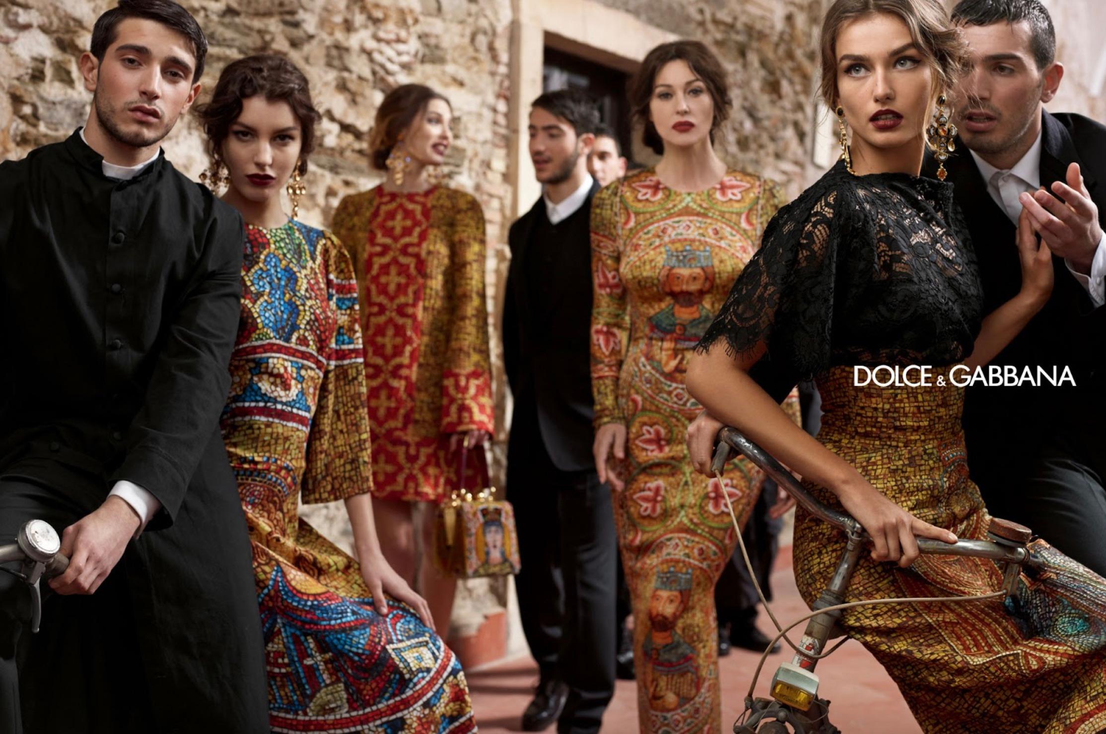 Dolce&Gabbana Fall/Winter 2013 Byzantine Runway Mosaic Gold Red Cross Dress For Sale 2
