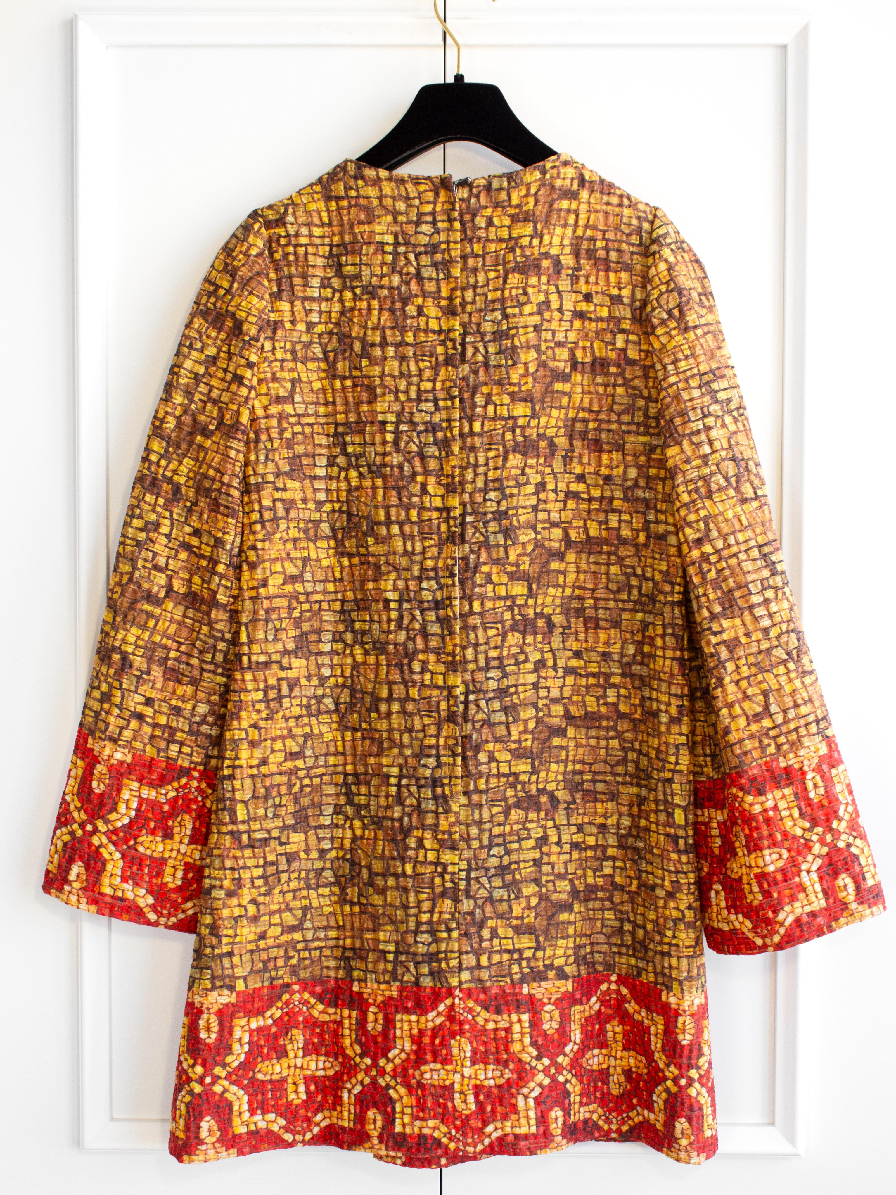 Dolce&Gabbana Fall/Winter 2013 Byzantine Runway Mosaic Gold Red Cross Dress For Sale 3