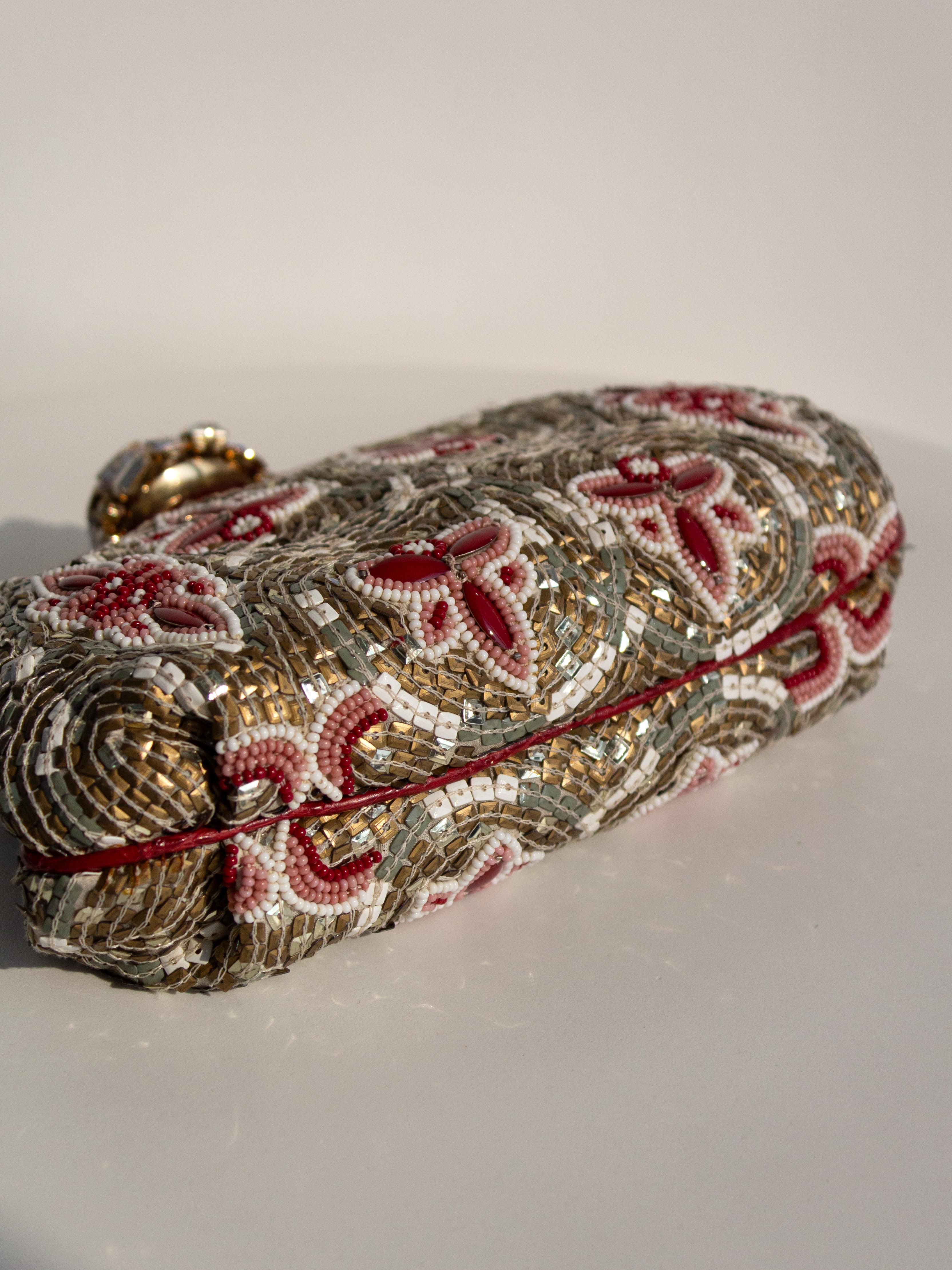 Dolce&Gabbana Fall/Winter 2013 Miss Dea Byzantine Mosaic Gold Red Clutch Bag For Sale 5