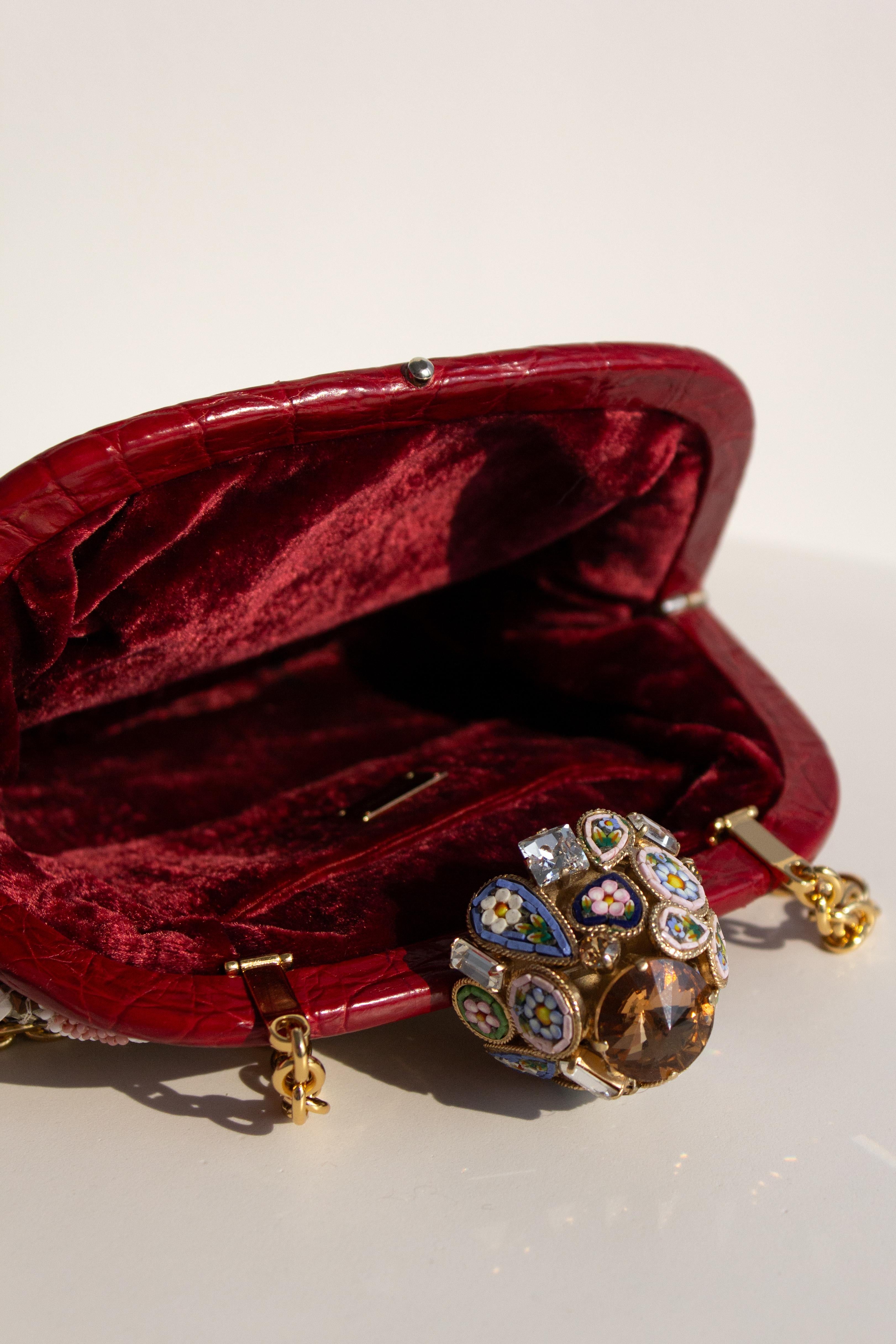 Dolce&Gabbana Fall/Winter 2013 Miss Dea Byzantine Mosaic Gold Red Clutch Bag For Sale 6