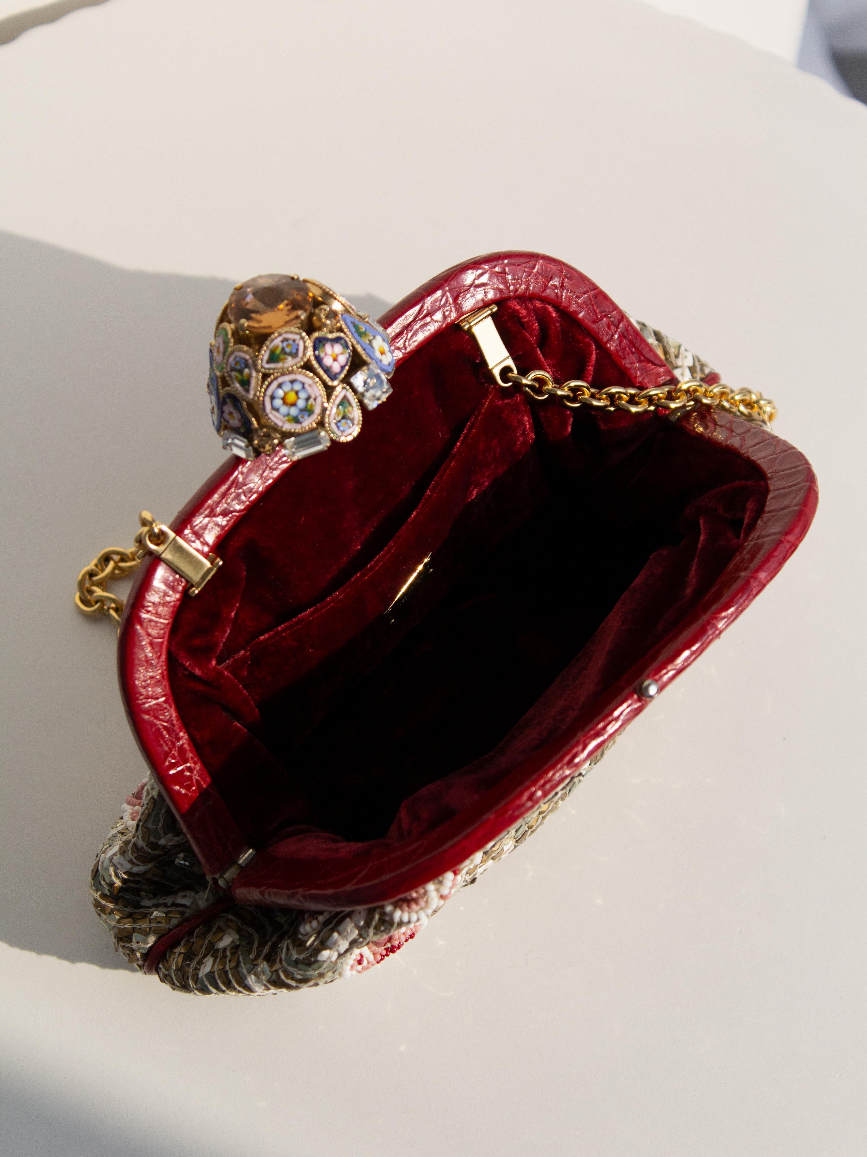 Dolce&Gabbana Fall/Winter 2013 Miss Dea Byzantine Mosaic Gold Red Clutch Bag For Sale 8