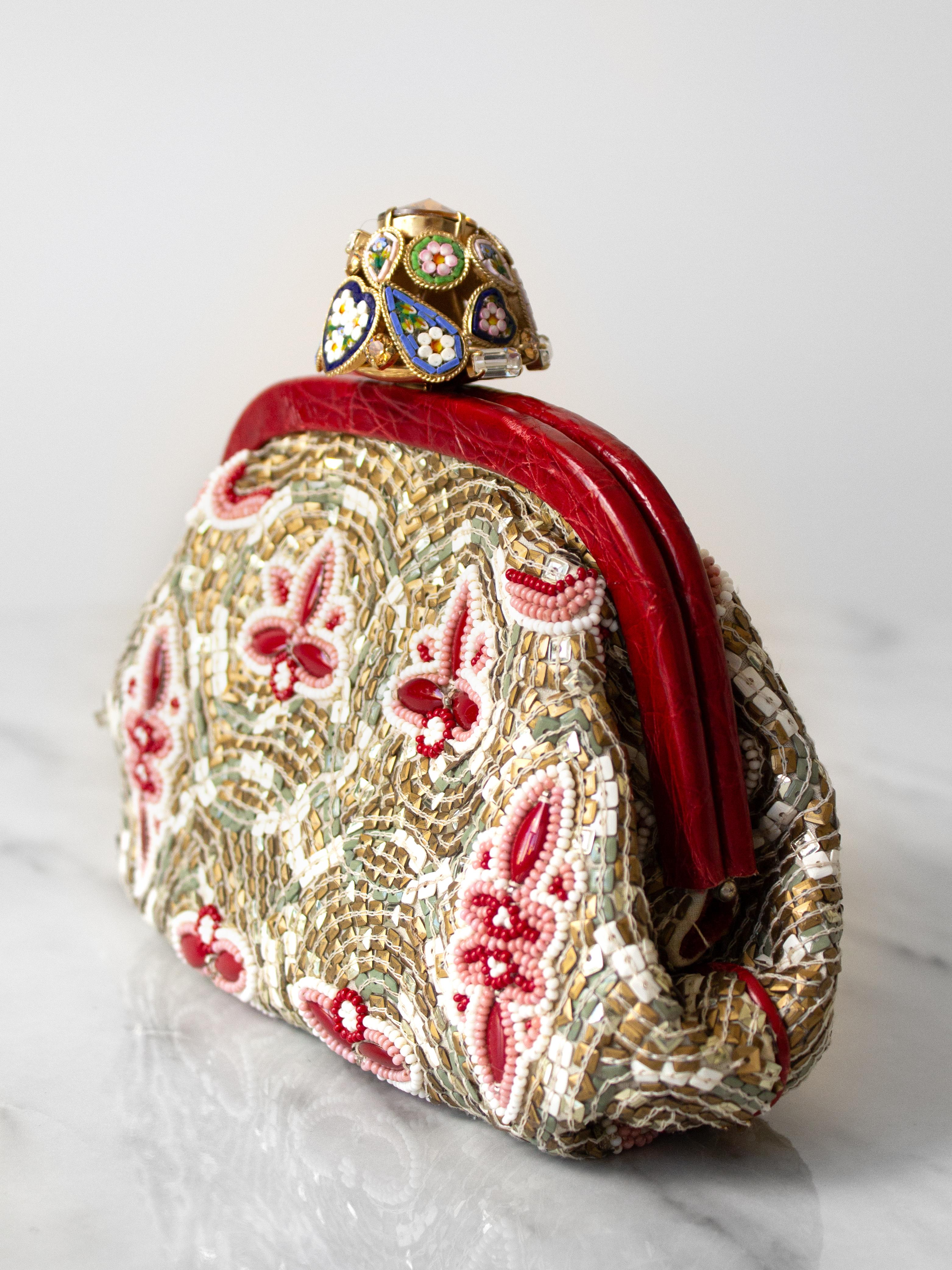 Dolce&Gabbana Fall/Winter 2013 Miss Dea Byzantine Mosaic Gold Red Clutch Bag For Sale 1