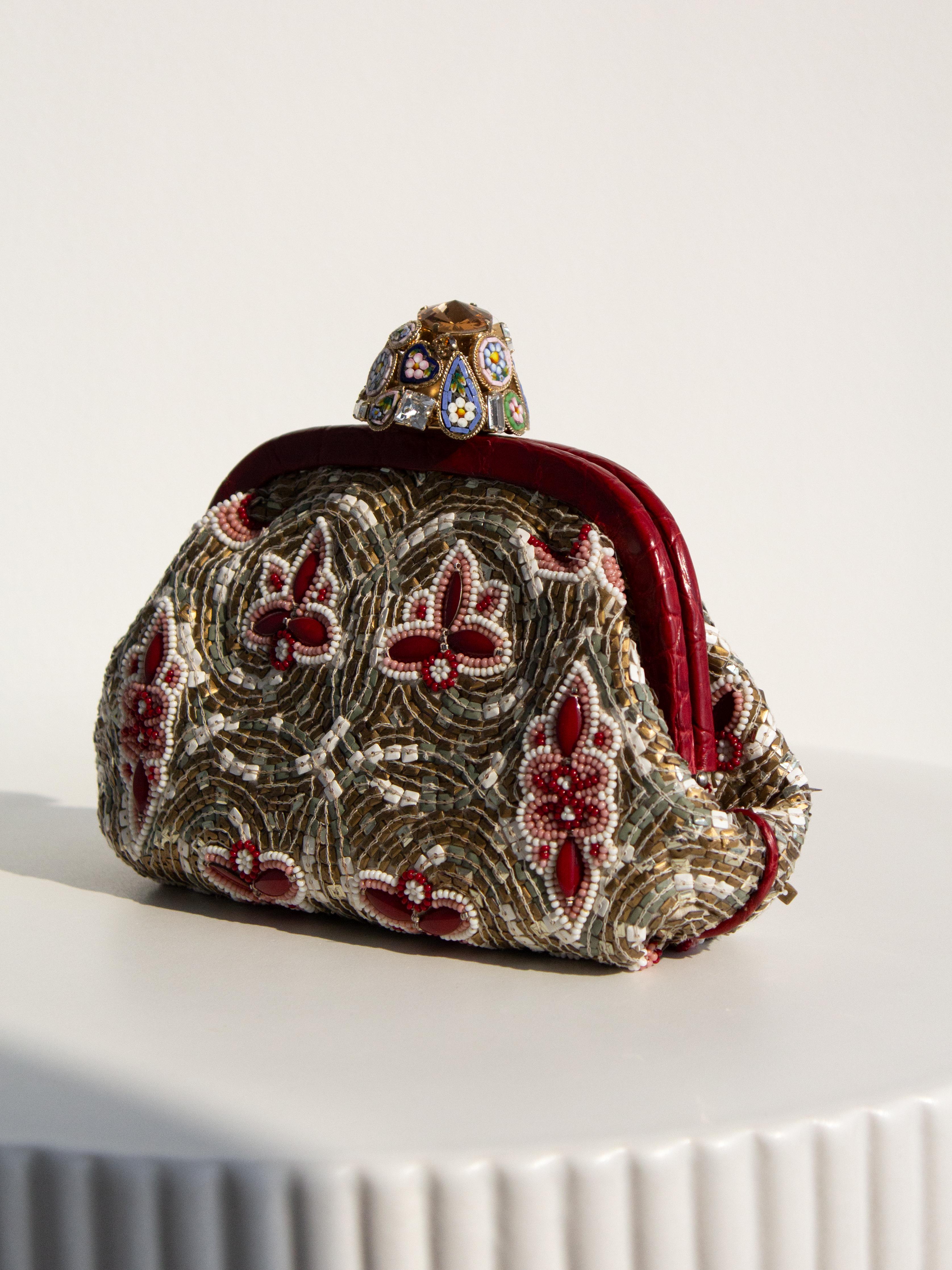 Dolce&Gabbana Fall/Winter 2013 Miss Dea Byzantine Mosaic Gold Red Clutch Bag For Sale 2
