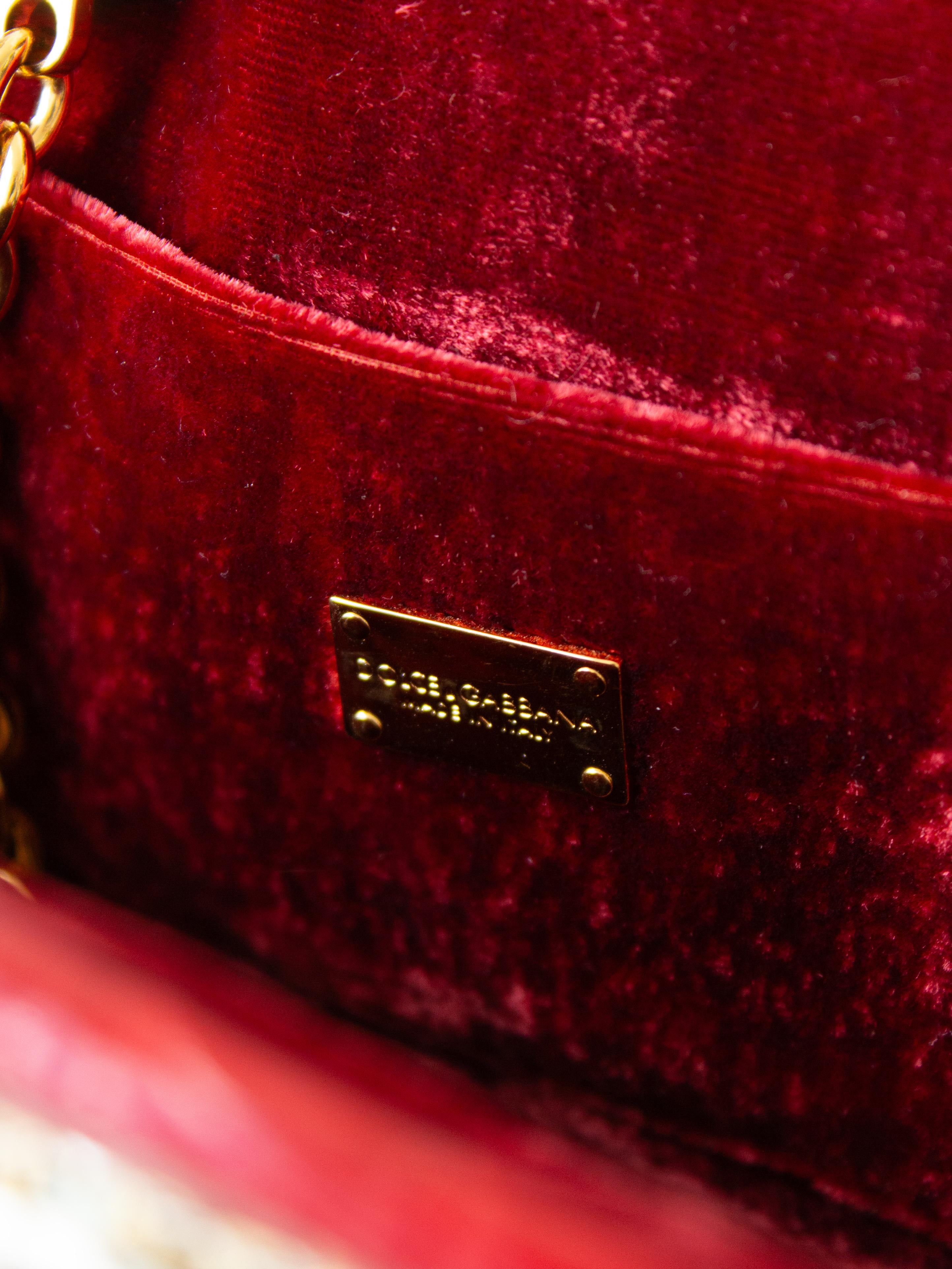 Dolce&Gabbana Fall/Winter 2013 Miss Dea Byzantine Mosaic Gold Red Clutch Bag For Sale 5