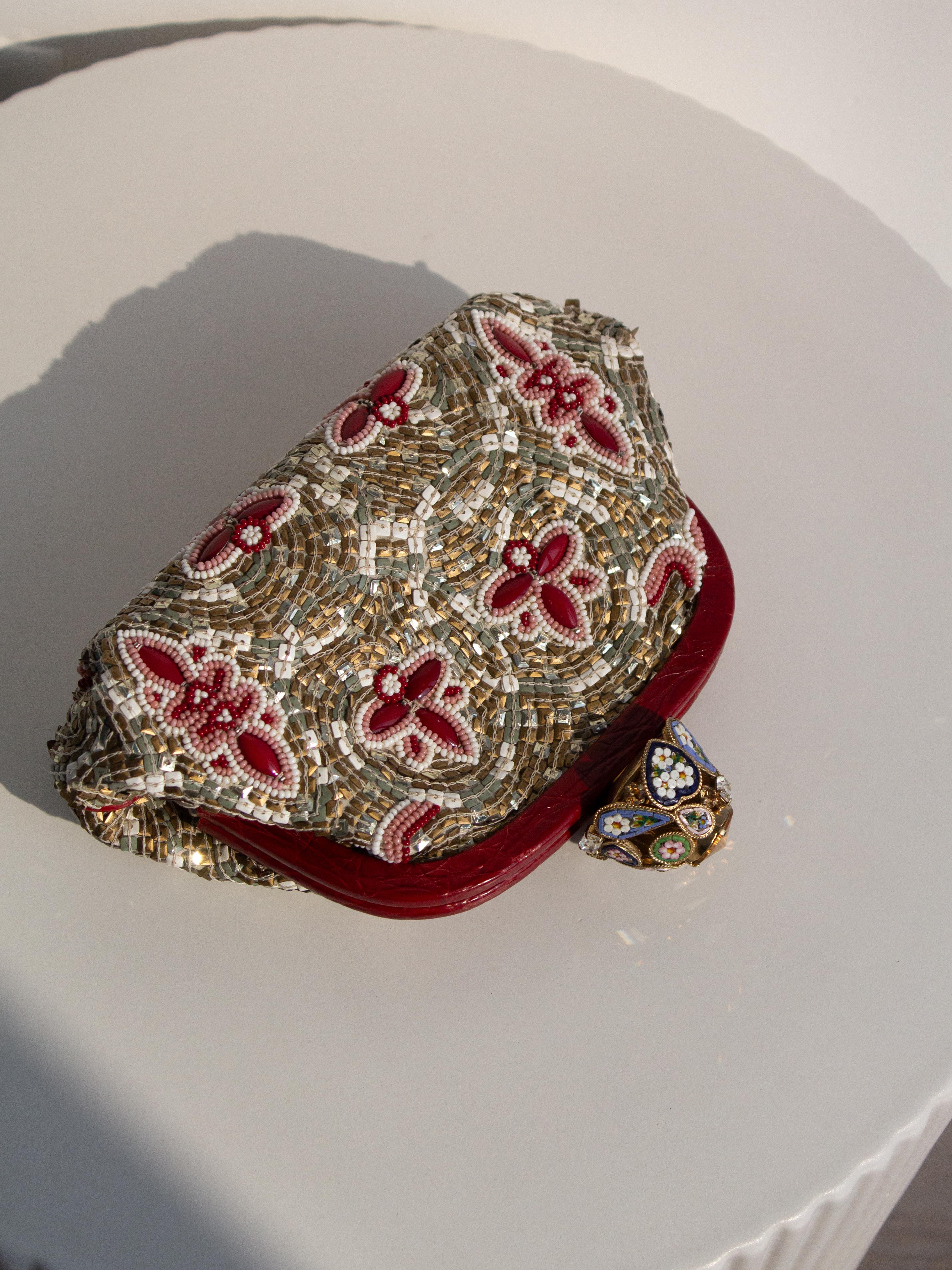 Dolce&Gabbana Fall/Winter 2013 Miss Dea Byzantine Mosaic Gold Red Clutch Bag For Sale 4