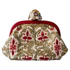 Dolce&Gabbana Fall/Winter 2013 Miss Dea Byzantine Mosaic Gold Red Clutch Bag
