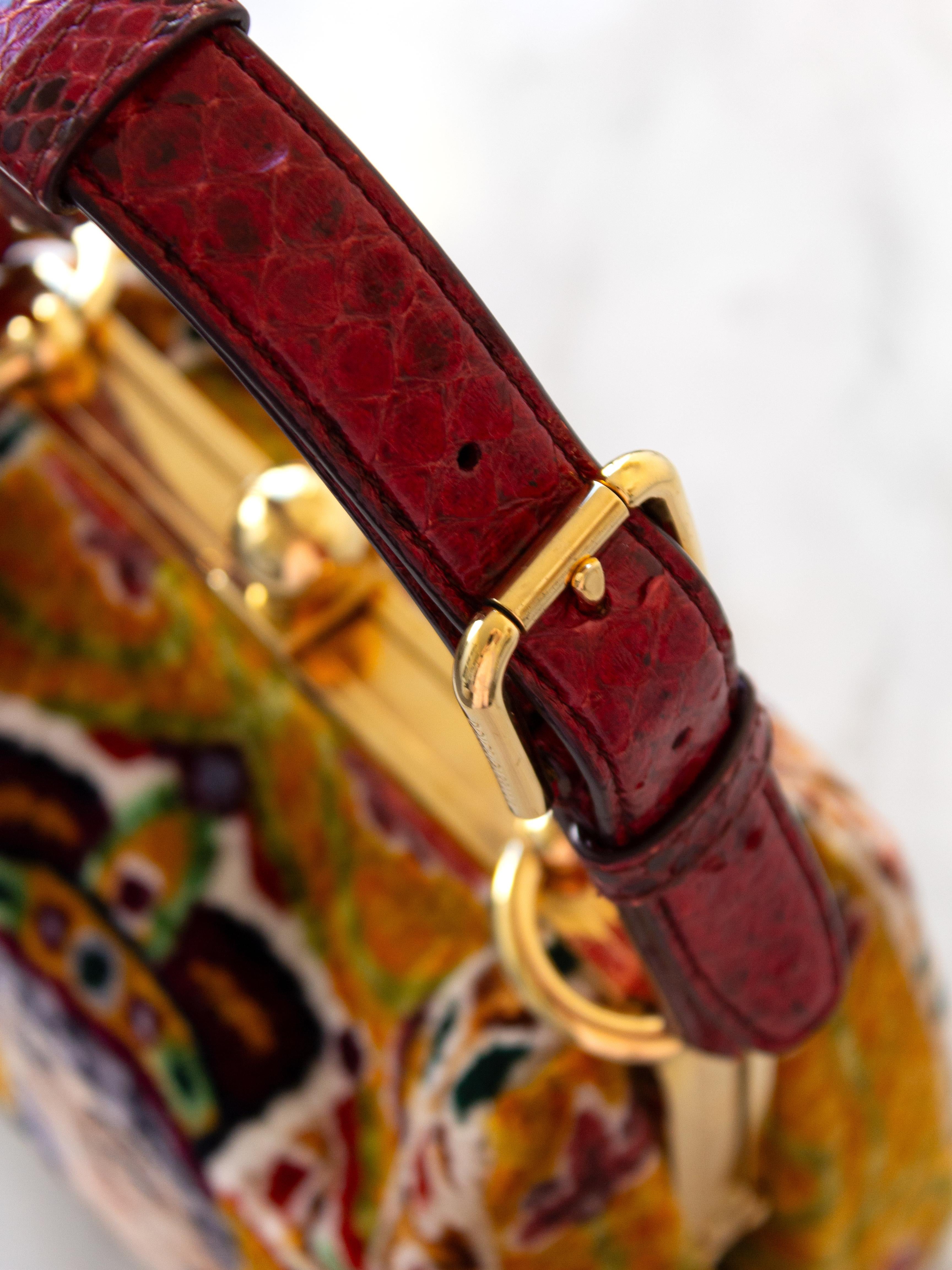 Dolce&Gabbana Fall/Winter 2013 Queen Regina Gold Red Multicolor Velvet Bag 5