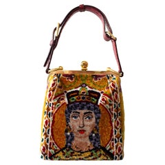 Dolce&Gabbana Fall/Winter 2013 Queen Regina Gold Red Multicolor Velvet Bag