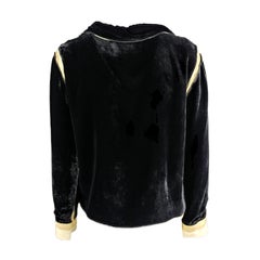 DOLCE&GABBANA – Genuine Silk Velvet Black Cardigan with Long Sleeves  Size S