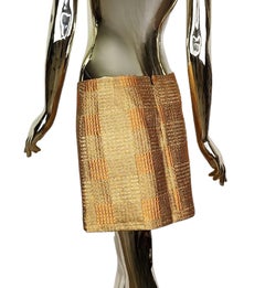 Dolce&Gabbana gold textured mini skirt NWT