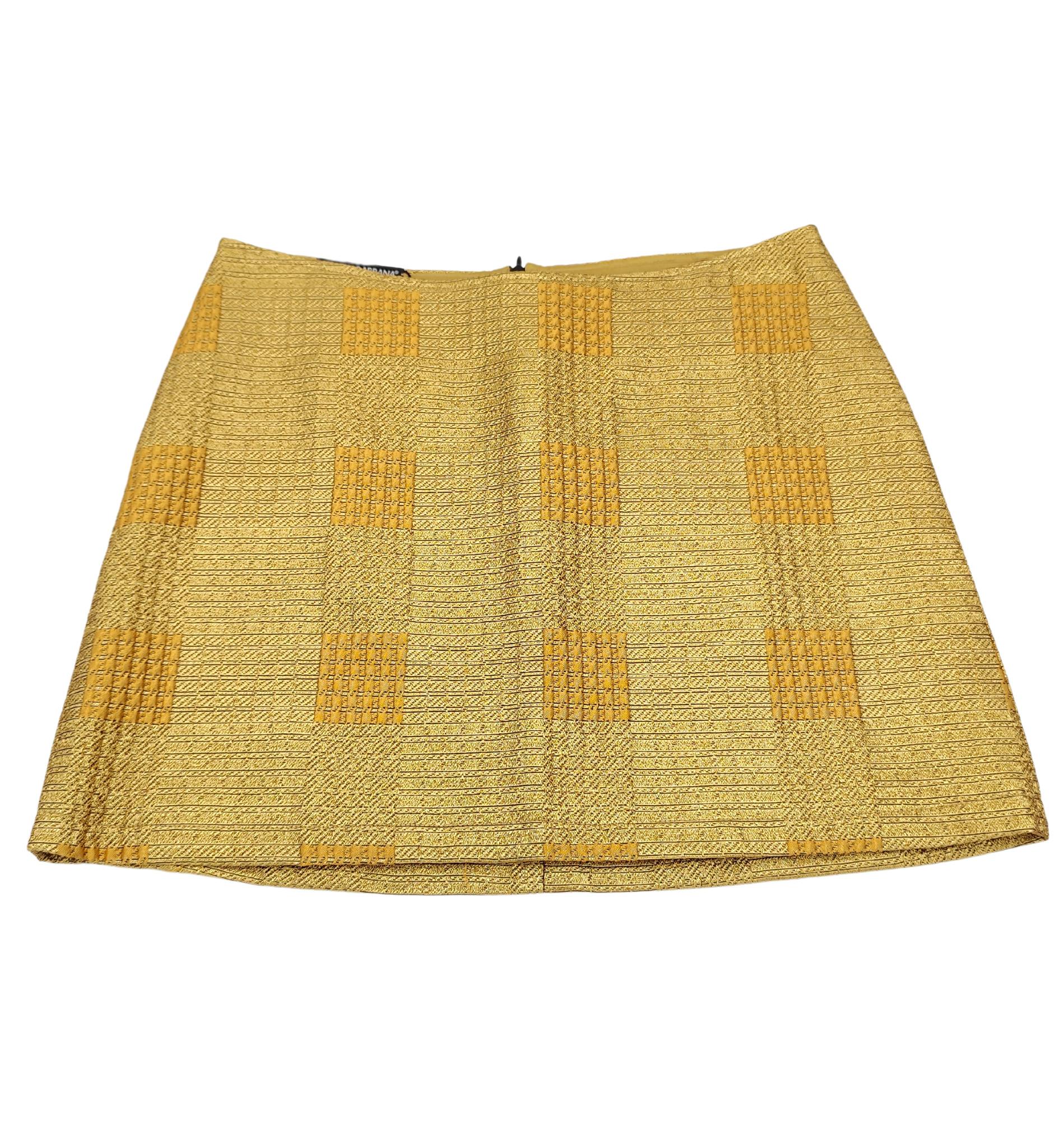 Dolce&Gabbana minifalda dorada con textura NWT en venta 1