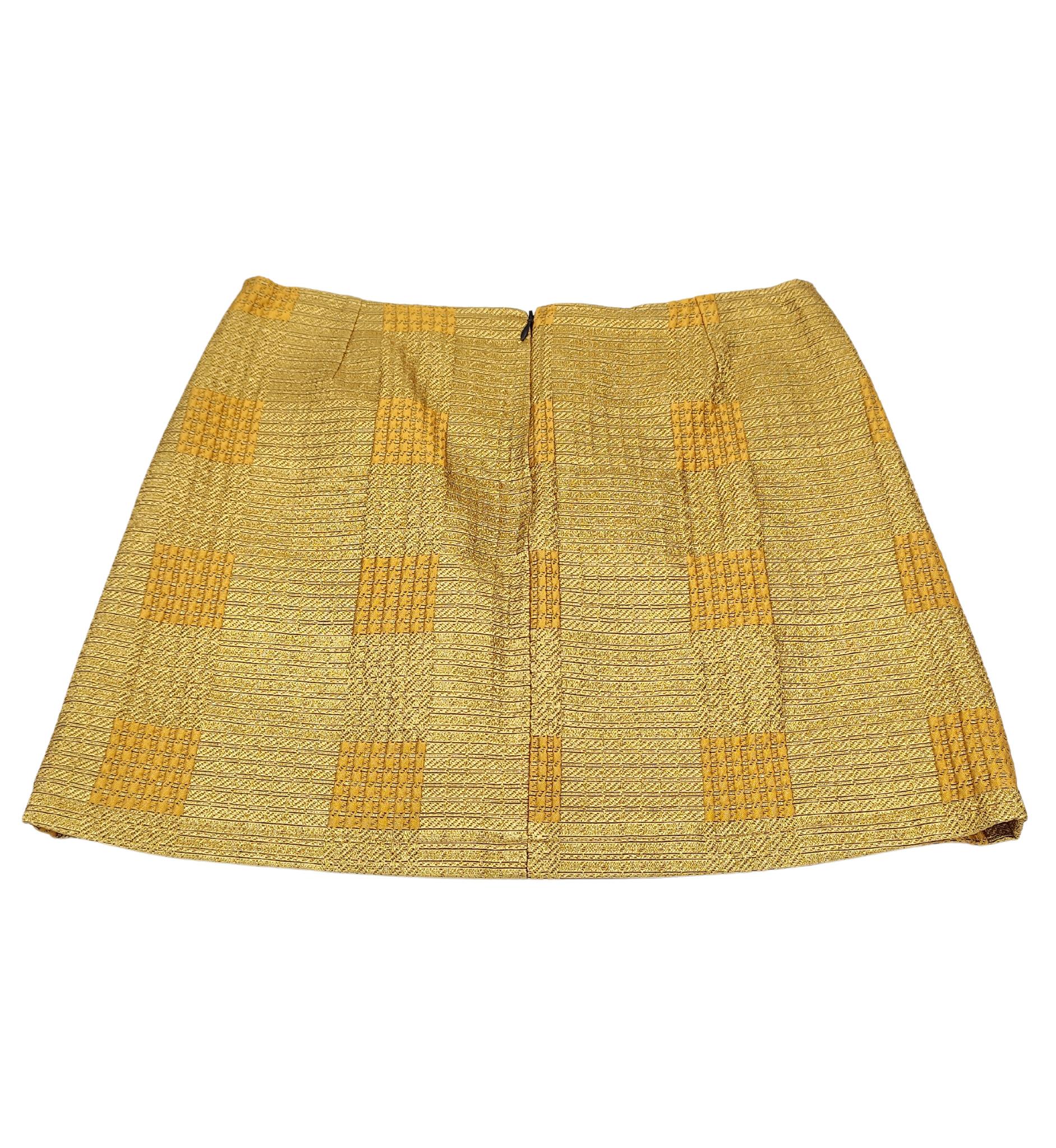 Dolce&Gabbana minifalda dorada con textura NWT en venta 2