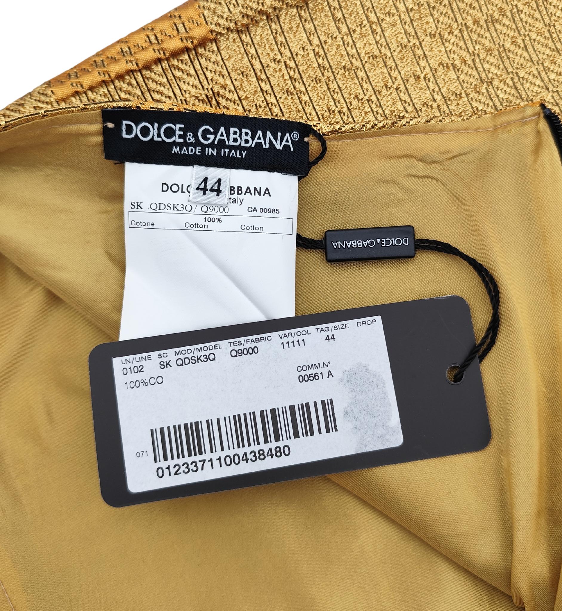 Dolce&Gabbana minifalda dorada con textura NWT en venta 4