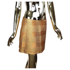 Dolce&Gabbana Gold strukturierter Minirock NWT