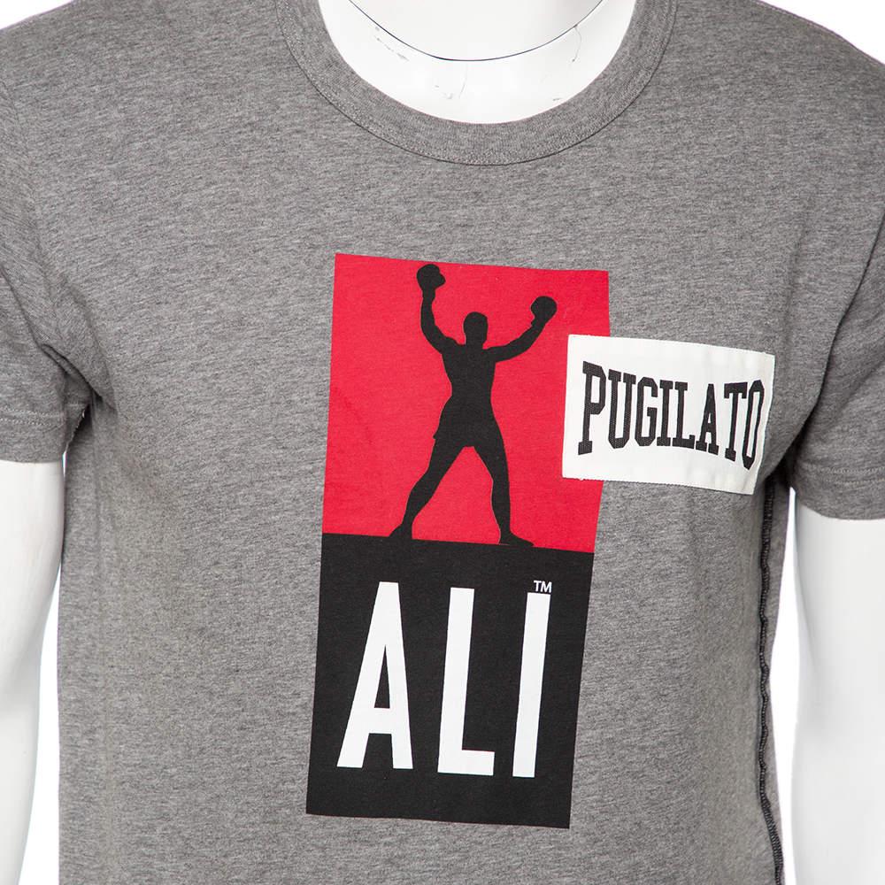 Dolce&Gabbana Grey Pugilato Muhammed Ali Print Short Sleeve T-Shirt XS In Good Condition In Dubai, Al Qouz 2
