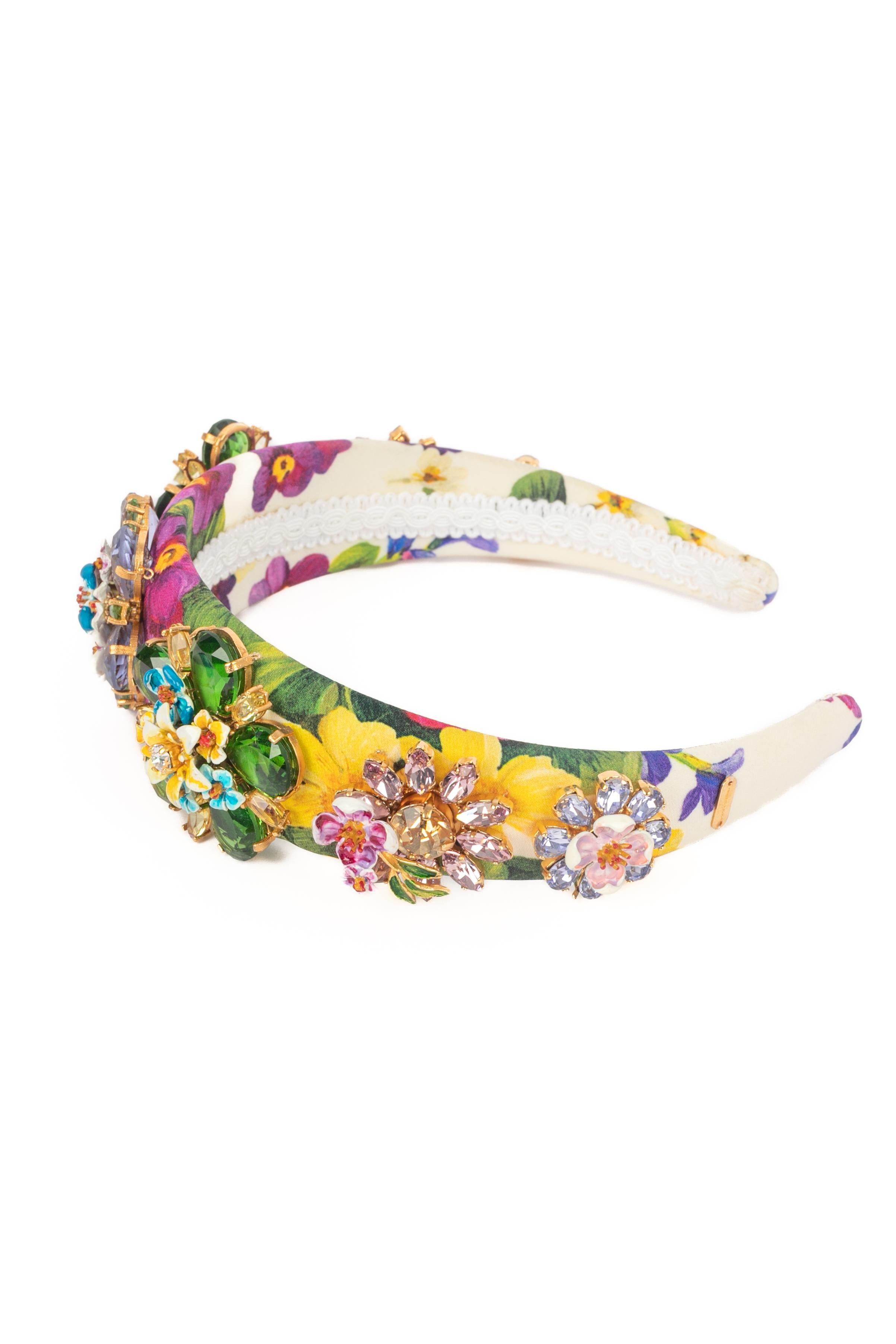 Dolce&Gabbana headband with flowers in vendita 1