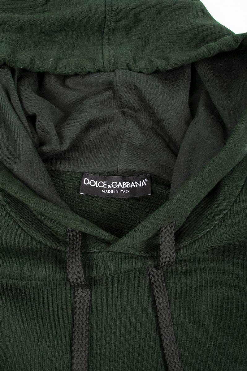 Men's Dolce&Gabbana Hoodie Jumper Velvet Details Men Top Sweater Size 48IT(M/L) S224 For Sale