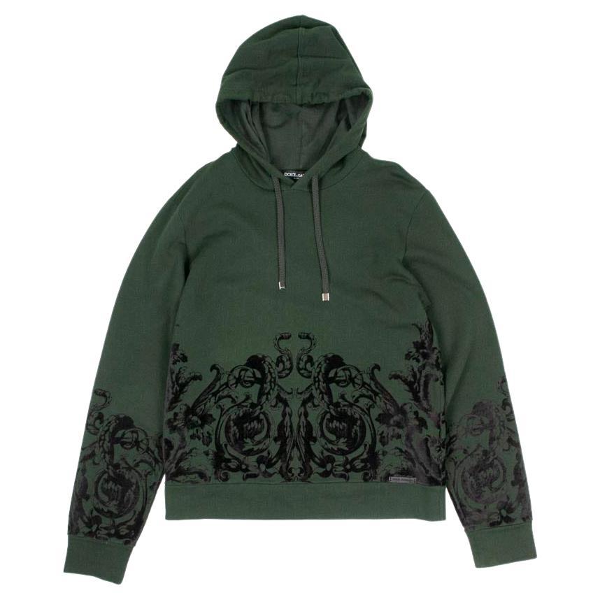 Dolce&Gabbana Hoodie Jumper Velvet Details Men Top Sweater Size 48IT(M/L) S224 For Sale