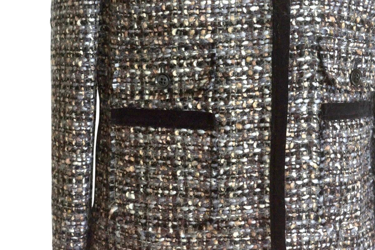 Dolce&Gabbana Jacket Fantasy Tweed Velvet Trim Fringe Hem 44 / 8 1