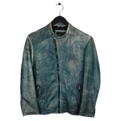 Dolce&Gabbana leather biker Men Jacket distressed Size ITA 48 (slim)