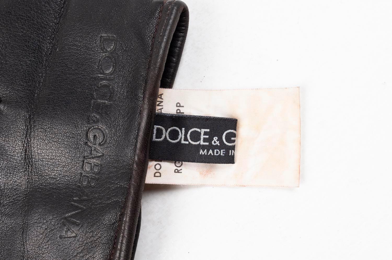 Men's Dolce&Gabbana Leather Men Gloves Size 8.5, S335 For Sale